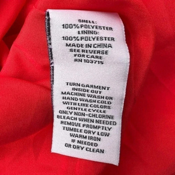 Nanette Lepore Women’s Size‎ 14 Tie-Neck Ruffle-Hem Blouson Red Dress‌ - Picture 4 of 10